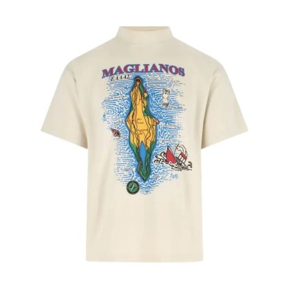 Magliano - "Maglyanos Island" T-Shirt, In Viscose - Größe L - beige Magliano - "Maglyanos Island" T-Shirt, In Viscose - Größe L - beige
