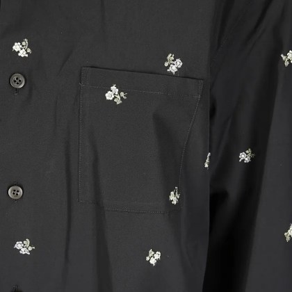 RIER - Long-Sleeved Cotton Shirt With Floral Embroidery - Größe S - schwarz – Bild 2
