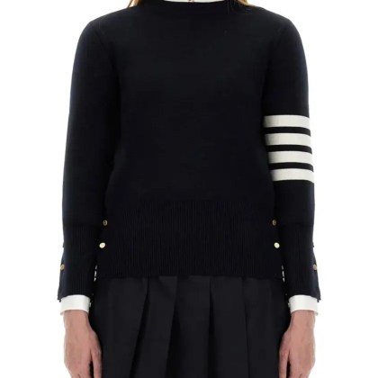 Thom Browne - Milano Stitch Jersey With 4 Bars - Größe 40 - blau Thom Browne - Milano Stitch Jersey With 4 Bars - Größe 40 - blau