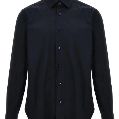 Barba - Stretch Cotton Poplin Shirt - Größe 43 - schwarz Barba - Stretch Cotton Poplin Shirt - Größe 43 - schwarz