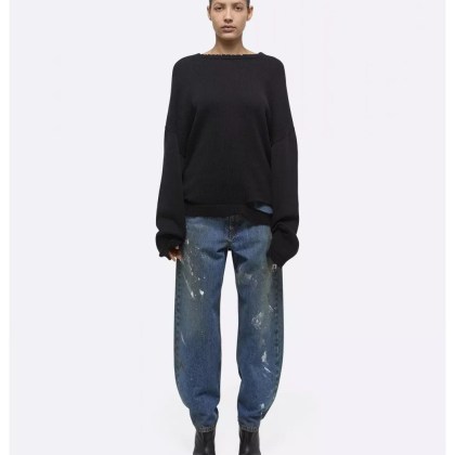 Helmut Lang - HELMUT LANG Schwarzer Pullover mit Raw Edges - Größe L - multi Helmut Lang - HELMUT LANG Schwarzer Pullover mit Raw Edges - Größe L - multi