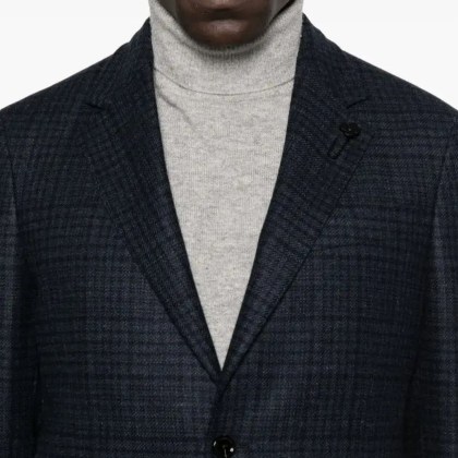 Lardini - Dark Checkered Men's Blazer - Größe 50 - bunt – Bild 3