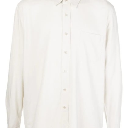 Our Legacy - White Silk Classic Shirt With Curved Hem - Größe 46 - weiß Our Legacy - White Silk Classic Shirt With Curved Hem - Größe 46 - weiß