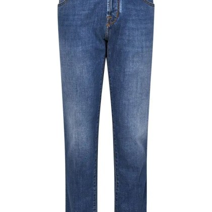 Jacob Cohen - Cropped Carrot Slim Fit Jeans With Contrasting Sti - Größe 36 - blau Jacob Cohen - Cropped Carrot Slim Fit Jeans With Contrasting Sti - Größe 36 - blau