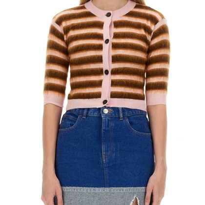 Marni - Cropped Cardigan With Playful Stripe Pattern - Größe 40 - multi Marni - Cropped Cardigan With Playful Stripe Pattern - Größe 40 - multi