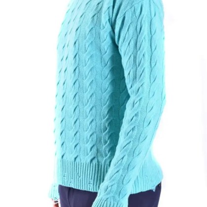 Laneus - Cable Knit Sweater In Sky Blue - Größe 50 - blau – Bild 4