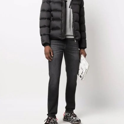 Moorer - Down Jacket With Hat Brett - Größe 52 - schwarz – Bild 4