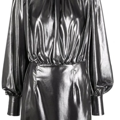 Blanca Vita - Blanca Vita Abelia Laminated Mini Dress - Größe 44 - silberfarben Blanca Vita - Blanca Vita Abelia Laminated Mini Dress - Größe 44 - silberfarben