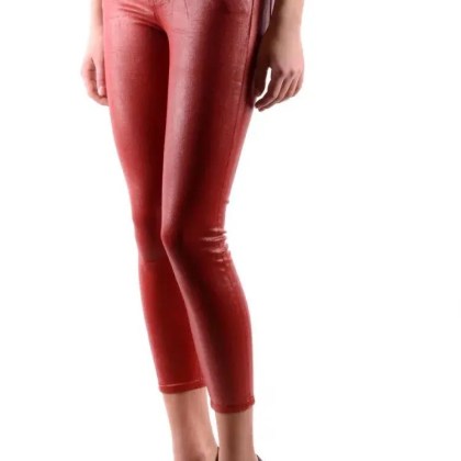 J Brand - Slim-Fit Cropped Jeans With Coated Finish - Größe 26 - rot – Bild 4