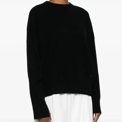 Loulou Studio - Round-Neck Knitted Sweater - Größe XL - schwarz – Bild 4