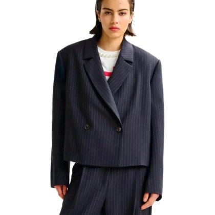 Essentiel Antwerp - Itzle Navy Blue Cropped Blazer - Größe XS - blau – Bild 4