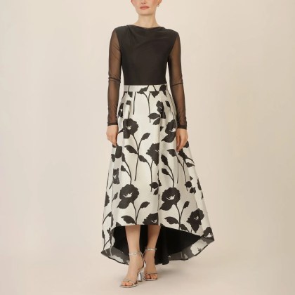 Apart - Jacquard-Meshkleid - Größe 40 - schwarz