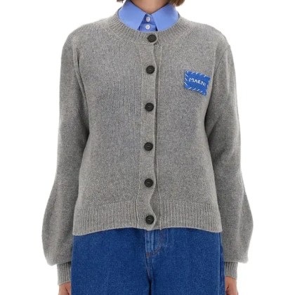 Marni - Cashmere Cardigan With Logo - Größe 40 - grau Marni - Cashmere Cardigan With Logo - Größe 40 - grau