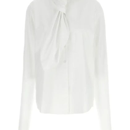 Alberta Ferretti - Refined Cotton Poplin Tie Shirt - Größe M - weiß Alberta Ferretti - Refined Cotton Poplin Tie Shirt - Größe M - weiß