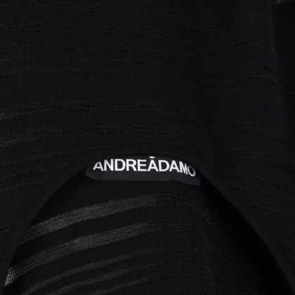 Andreadamo - Ribbed Knit Midi Dress – Black - Größe M - schwarz – Bild 3