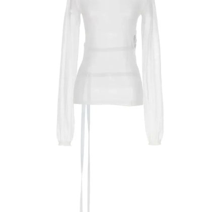 Ann Demeulemeester - Blion%27 Sweater - Größe S - weiß Ann Demeulemeester - Blion%27 Sweater - Größe S - weiß
