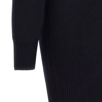 Stella McCartney - Ribbed Knit Mini Dress With High Neck - Größe S - schwarz – Bild 2