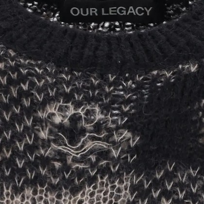 Our Legacy - Patchwork Design Black Sweater With Round Neckline - Größe 50 - schwarz