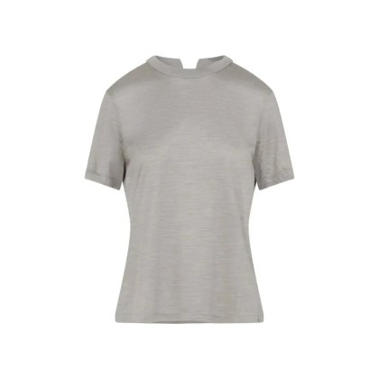 CARVEN - Silk T-Shirt With Notch Detail - Größe M - grau CARVEN - Silk T-Shirt With Notch Detail - Größe M - grau