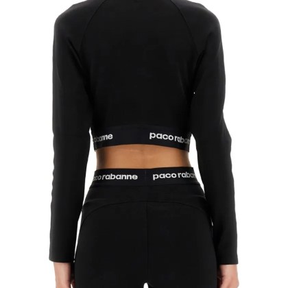 Paco Rabanne - Cropped Top With High Collar - Größe S - schwarz – Bild 3
