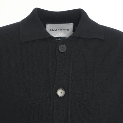 Amaranto - Cardigan with polo collar - Größe M - schwarz – Bild 3