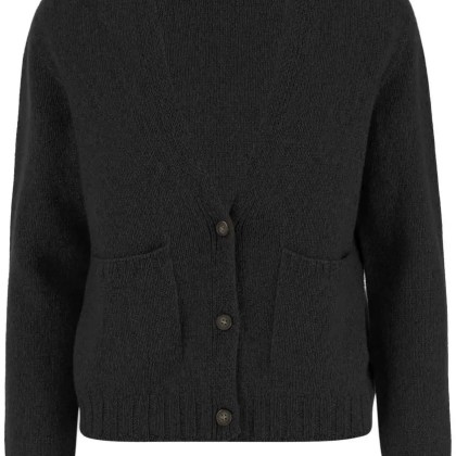 OLIVER LATTUGHI - V-Neck Black Cashmere Cardigan - Größe L - schwarz OLIVER LATTUGHI - V-Neck Black Cashmere Cardigan - Größe L - schwarz