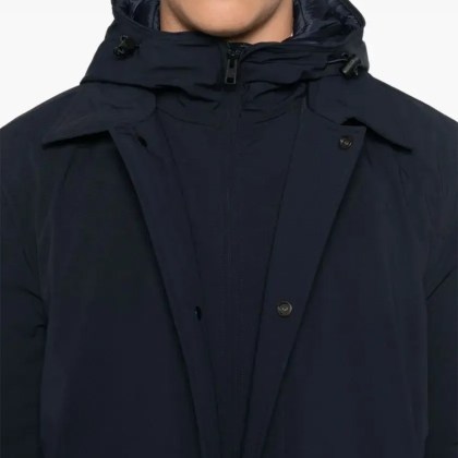 Woolrich - Textured Navy Blue Padded Jacket - Größe L - schwarz – Bild 4