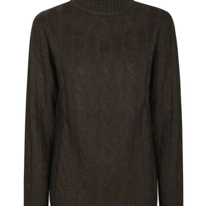 Daniele Fiesoli - Dark Brown Cable Knit Turtleneck Sweater - Größe M - braun Daniele Fiesoli - Dark Brown Cable Knit Turtleneck Sweater - Größe M - braun