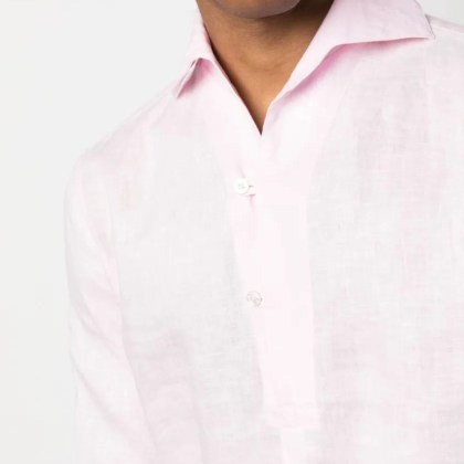 Doppiaa - Long Sleeve Buttoned Polo - Größe 39 - pink – Bild 4