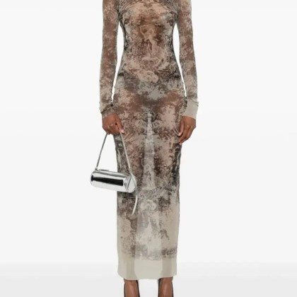 Jean Paul Gaultier - Mèdaillon Long Dress - Größe M - beige – Bild 3