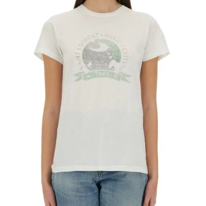 Saint Laurent - "Music Festival" T-Shirt - Größe XS - beige Saint Laurent - "Music Festival" T-Shirt - Größe XS - beige