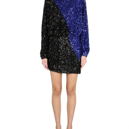 Rotate - Color Block Sequined Mini Dress With Long Sleeves - Größe 36 - bunt Rotate - Color Block Sequined Mini Dress With Long Sleeves - Größe 36 - bunt