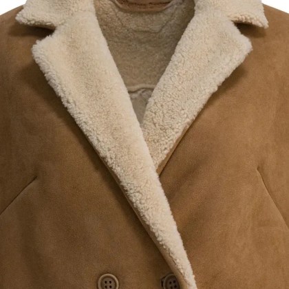 Salvatore Santoro - Balzer Shearling Suede Leather Jacket - Größe 40 - braun – Bild 3