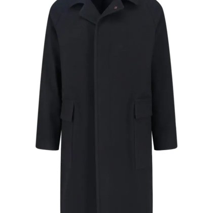 Tagliatore - Straight Cut Coat With Concealed Button Placket - Größe 50 - schwarz Tagliatore - Straight Cut Coat With Concealed Button Placket - Größe 50 - schwarz