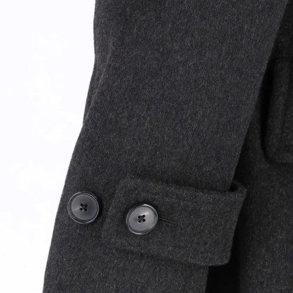 Emanuela Caruso - Double-Breasted Grey Coat With Notched Lapel - Größe 50 - grau – Bild 3