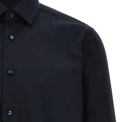 Barba - Stretch Cotton Poplin Shirt - Größe 43 - schwarz – Bild 3