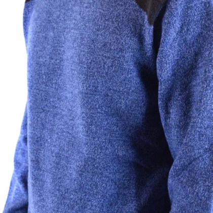 Neil Barrett - Textured Blue Knit Sweater With Color-Blocked Deta - Größe XL - blau – Bild 3