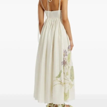 Erdem - Linen Dress - Größe 8 - weiß – Bild 4