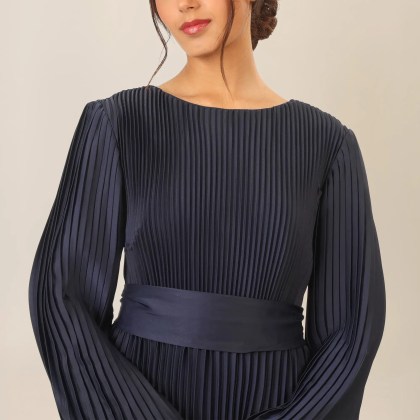 Apart - Midi Plisseekleid - Größe 38 - blau – Bild 3