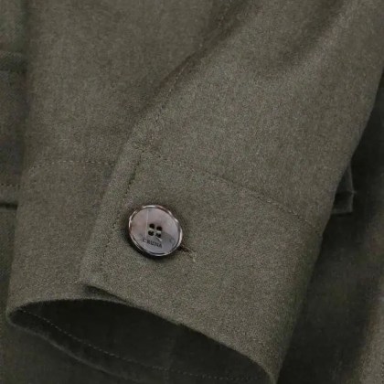 Cruna - Structured Wool Shirt Jacket With Classic Collar A - Größe 50 - grün – Bild 3