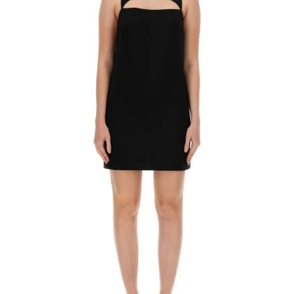 Versace - Wool Blend Straight Mini Dress With Cut-Out - Größe 42 - schwarz Versace - Wool Blend Straight Mini Dress With Cut-Out - Größe 42 - schwarz