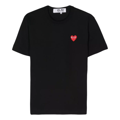 Comme des Garcons Play - T-Shirt mit Herz-Patch - Größe L - schwarz Comme des Garcons Play - T-Shirt mit Herz-Patch - Größe L - schwarz