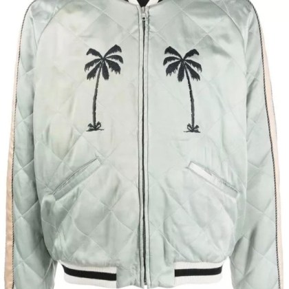 Palm Angels - Quilted Logo Jacket - Größe M - blau Palm Angels - Quilted Logo Jacket - Größe M - blau