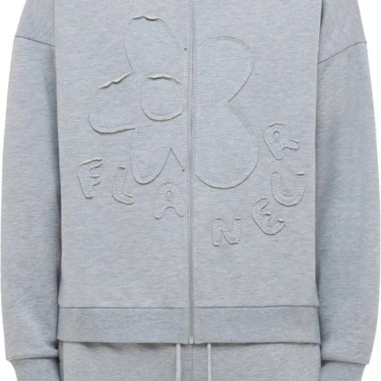 Flâneur - Blossom Patches Zip-Up Hoodie Heather Grey - Größe XXL - grau Flâneur - Blossom Patches Zip-Up Hoodie Heather Grey - Größe XXL - grau