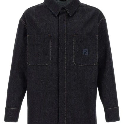 Fendi - Saddlery Jacket With Ff Logo Embroidery - Größe 50 - blau Fendi - Saddlery Jacket With Ff Logo Embroidery - Größe 50 - blau