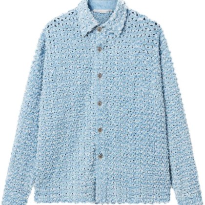 Stella McCartney - Textured Bouclé Blue Shirt - Größe XS - blue Stella McCartney - Textured Bouclé Blue Shirt - Größe XS - blue