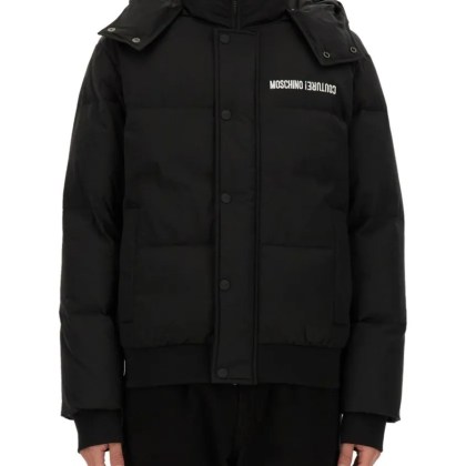 Moschino - Cropped Down Jacket With Detachable Hood - Größe 52 - schwarz Moschino - Cropped Down Jacket With Detachable Hood - Größe 52 - schwarz