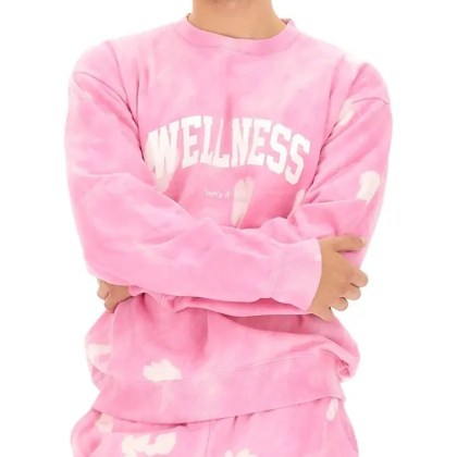 Sporty And Rich - Relaxed Fit Tie-Dye Sweatshirt - Größe S - pink – Bild 3