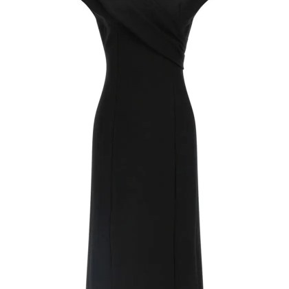 Ermanno Scervino - Midi Dress With Crossover Front - Größe 40 - schwarz Ermanno Scervino - Midi Dress With Crossover Front - Größe 40 - schwarz