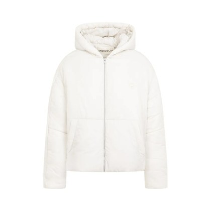 Mordecai - Feather Down Jacket With Hood And Pockets - Größe L - weiß Mordecai - Feather Down Jacket With Hood And Pockets - Größe L - weiß